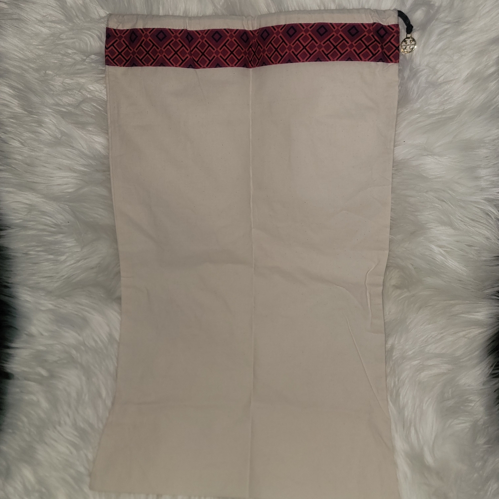 Tory Burch Cream Dust Bag with Red Trim